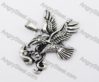 Stainless Steel Eagle & Snake Pendant KJP330121