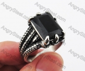 Stainless Steel Black Agate Claw Ring KJR330129B