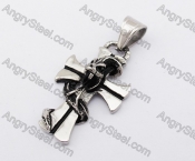 Stainless Steel Snake Cross Pendant KJP570003