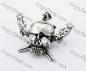 Stainless Steel Musketeer Skull Pendant KJP570008