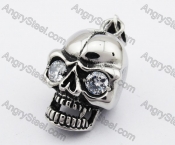 Stainless Steel Stone Eyes Skull Pendant KJP570010