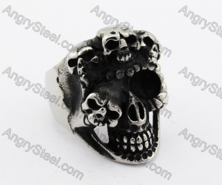 Stainless Steel Skull Ring KJR370286