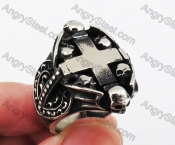 Stainless Steel Cross Skull Ring KJR370306