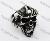 Stainless Steel Skull Ring KJR370326