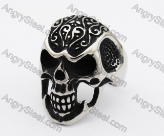 Stainless Steel Skull Ring KJR370302