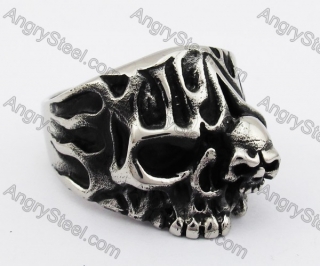 Stainless Steel Skull Ring KJR370317