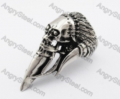 Stainless Steel Ivory Skull Ring KJR370270