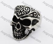 Stainless Steel Skull Ring KJR370303