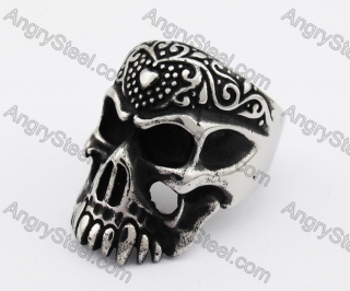 Stainless Steel Skull Ring KJR370319