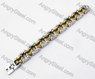 Gold Plated Super Large Stainless Steel Motorcycle Biker Chain Bracelet KJB580002