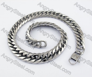 18mm Wide Large Steel Necklace KJN590004