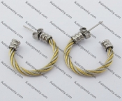 Gold Plating Stainless Steel Wire Earrings KJE450005