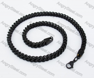 492×6mm Black Stainless Steel Necklace KJN150206