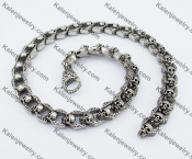 12mm Wide Stainless Steel Skull Necklace KJN550012