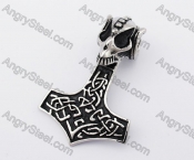 Stainless Steel Skull Thor Hammer Pendant KJP170408