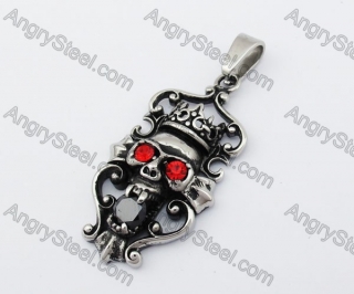 Red Stone Eyes Skull Pendant KJP170441