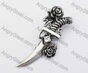 Inlaid Stone Rose Dagger Pendant KJP170458