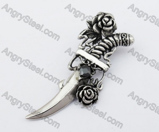 Black Stone Rose Dagger Pendant KJP170459