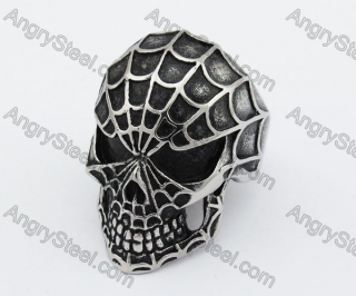 Steel Venom Spider Skull Ring KJR350186