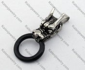 Black Resin Ring Dragon Head Knocker Pendant KJP051279