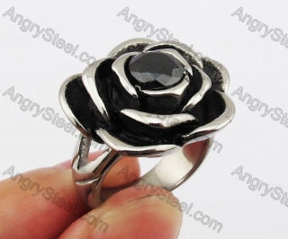 Black Stone Rose Ring KJR010253