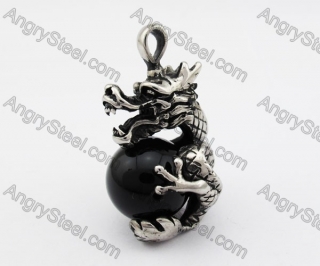 Black Bead Dragon Pendant KJP010110
