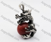 Red Bead Dragon Pendant KJP010111