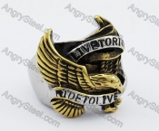 Half Gold Biker Ring KJR010257