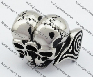 Double Head Skull Ring KJR550065