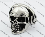 Wearing Headphones Skull Ring KJR550066