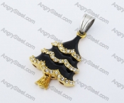 Black & Gold Inlay Rhinestones Christmas Tree Pendant KJP170492