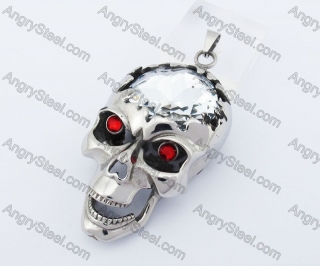 Large Stone Red Eyes Skull Pendant KJP010117