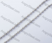 (price for 100 meters chain with 200pcs clasps) 3mm wide steel Diamond ball chain  KJN150296