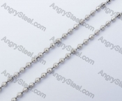 (price for 100 meters chain with 200pcs clasps) 2.4mm wide steel Diamond ball chain KJN150298