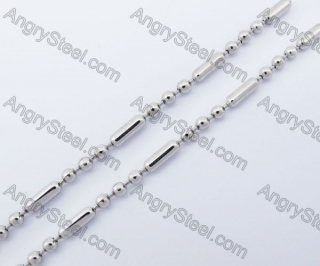 (price for 100 meters chain with 200pcs clasps) 3mm wide steel Round ball chain KJN150318