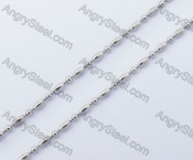 (price for 100 meters chain with 200pcs clasps) 1.5mm wide steel Oval ball chain KJN150325