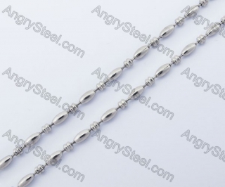 (price for 100 meters chain with 200pcs clasps) 2.4mm wide steel ball chain KJN150329