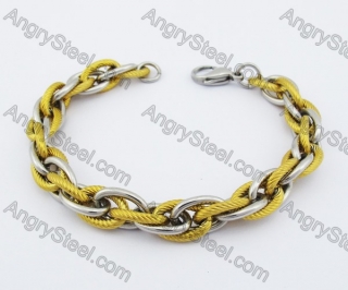 210×10mm Half Gold Plating Bracelet KJB0016SG