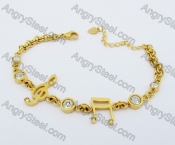 210×21 mm Gold Plating Steel Musical Bracelet KJB550069