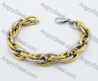 220×11 mm Half Gold Plating Steel Bracelet KJB550126SG