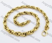 590×11 mm Gold Stainless Steel Necklace KJN550158