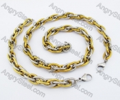 11mm Wide Gold Plating Neckalce & Bracelet Set KJS550126SG