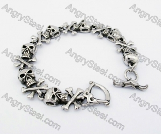 220×17 mm Steel Skull Bracelet KJB540001