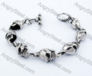 210×12 mm Steel Skull Bracelet KJB540005