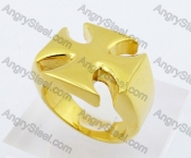 Gold Plating Iron Cross Ring KJR330134