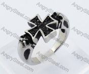 Steel Skull Iron Cross Ring KJR370330