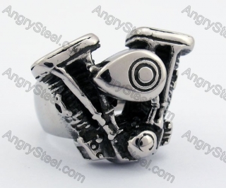 Stainless Steel Black Epoxy Iron Cross Ring KJR350233