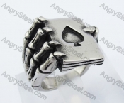 Skeleton Hand Holding Poker Ring KJR370352