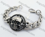 Black Eyes Stone Skull Biker Bracelet KJB350063