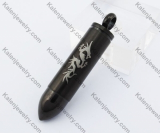 Black Dragon Hollow With Screw Top Bullet Pendant KJP110077